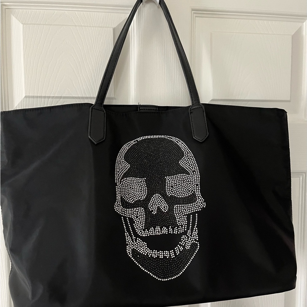 Preowned Black Skull Tote Bag